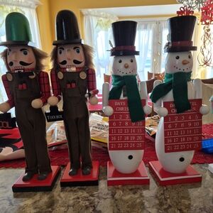 Holiday Nutcracker and Snowman Advent Calendar  - Red, Green, Black